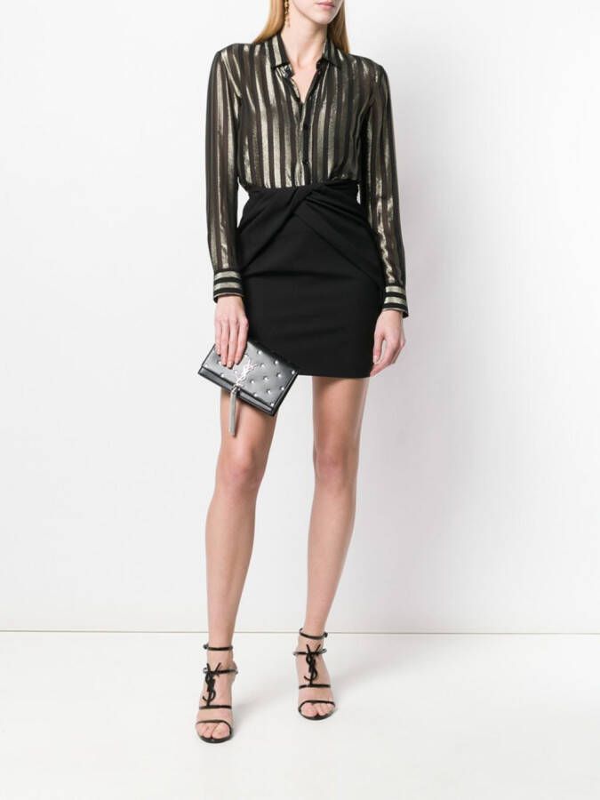 Saint Laurent Gedrapeerde rok Zwart