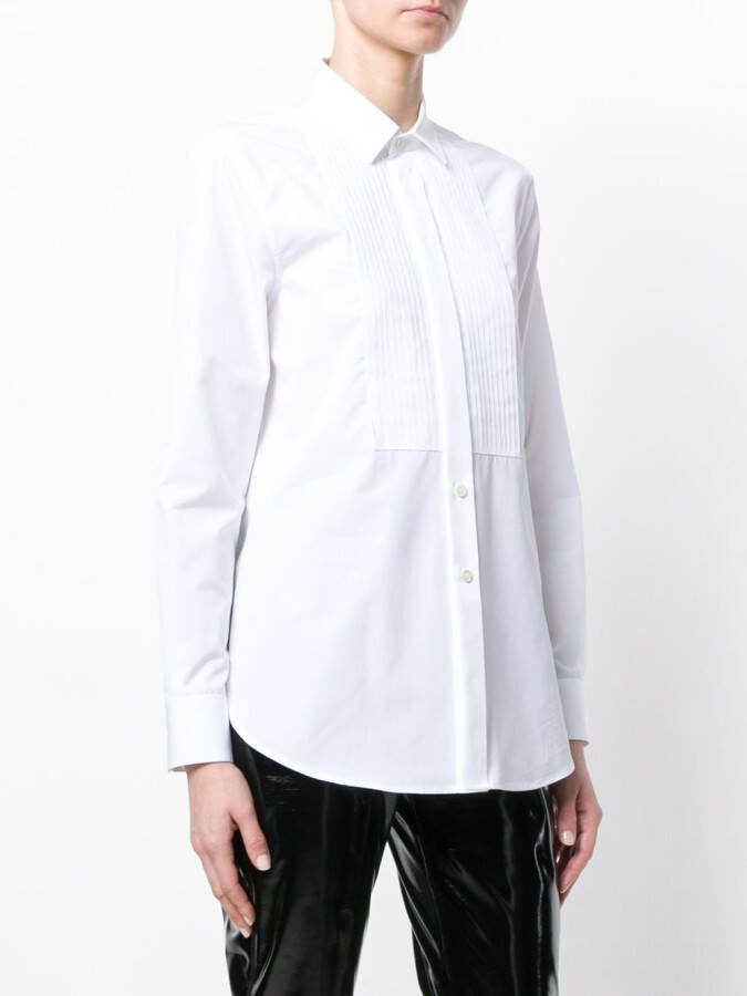 Saint Laurent geplooid overhemd met knopen Wit