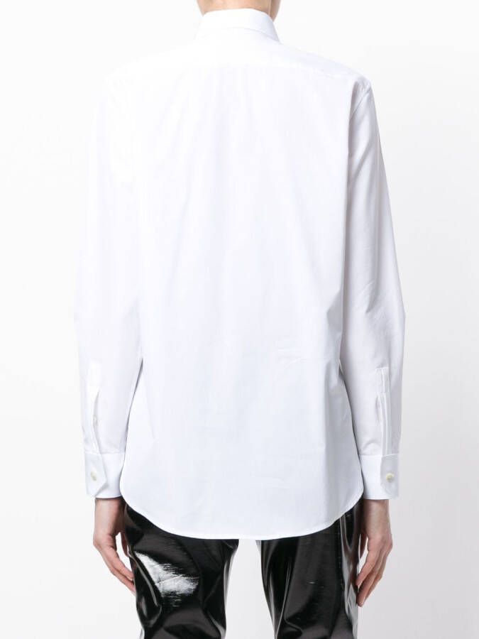 Saint Laurent geplooid overhemd met knopen Wit