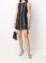 Saint Laurent Gestreepte mini-jurk Zwart - Thumbnail 2