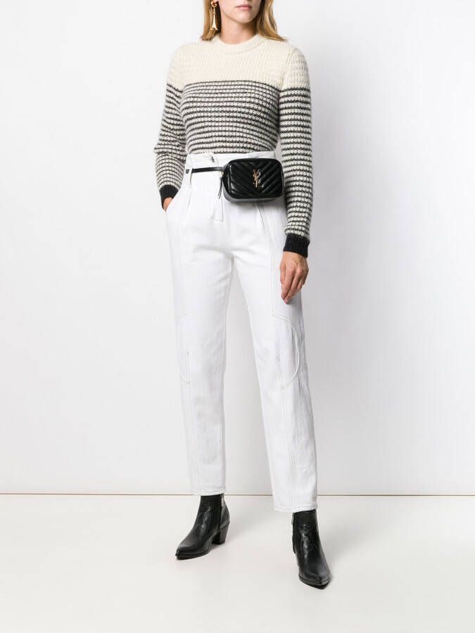 Saint Laurent Gestreepte trui Wit