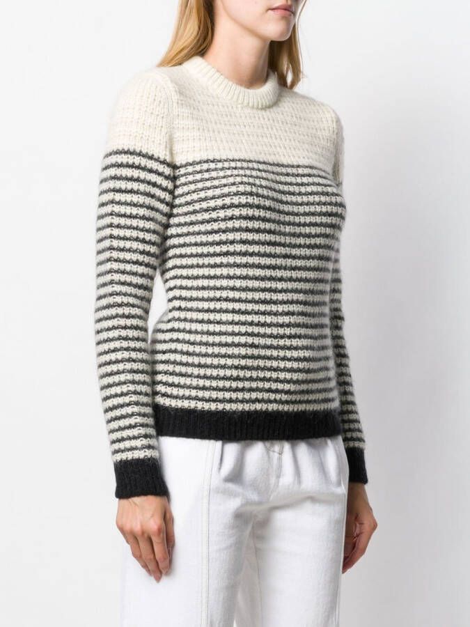 Saint Laurent Gestreepte trui Wit
