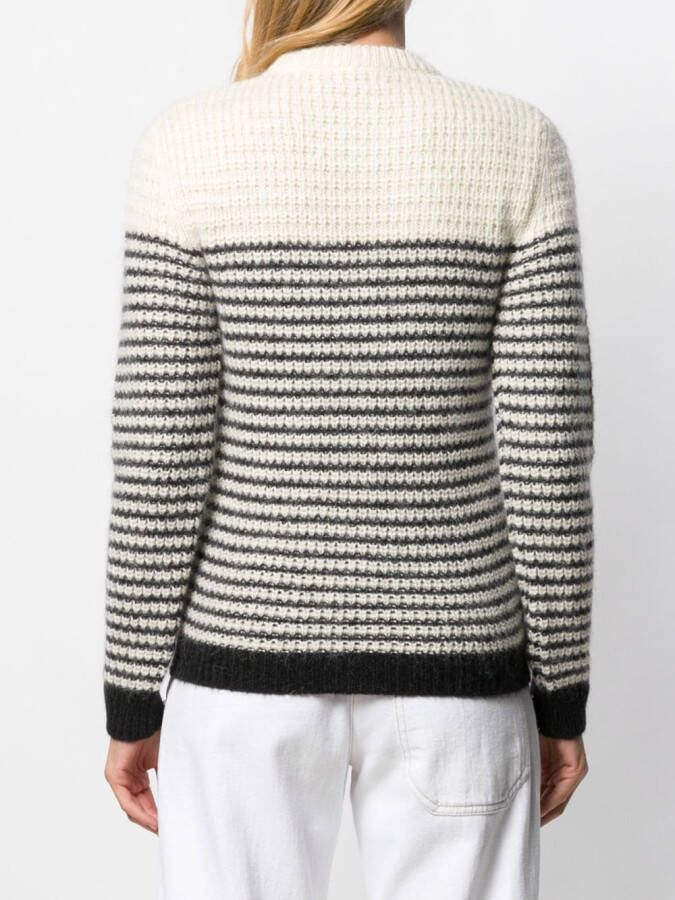 Saint Laurent Gestreepte trui Wit