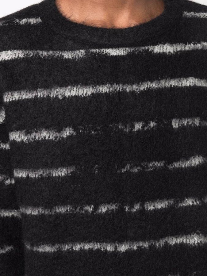 Saint Laurent Gestreepte trui Zwart