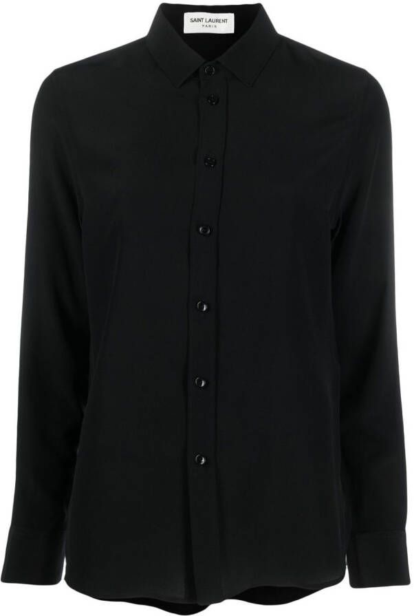 Saint Laurent Getailleerd shirt Zwart