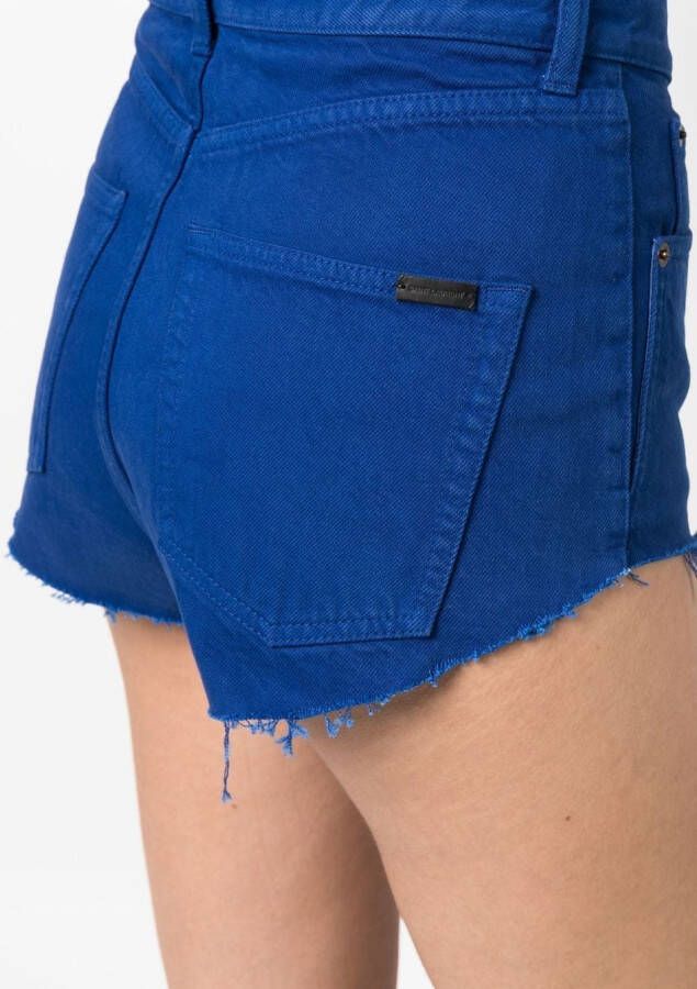 Saint Laurent Getailleerde shorts Blauw