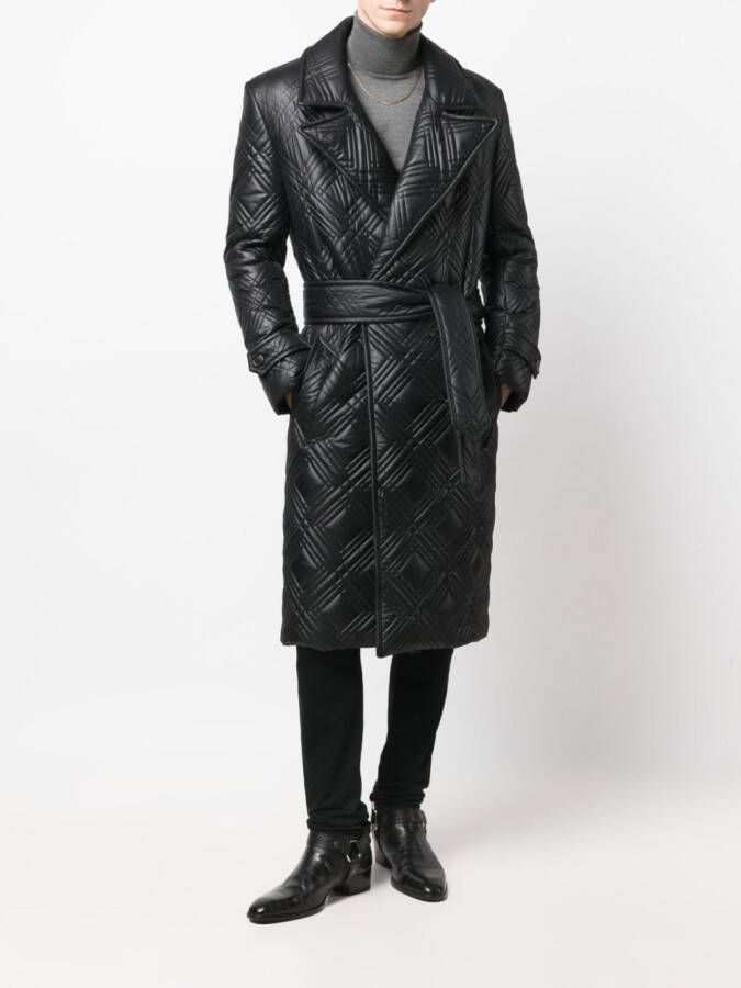 Saint Laurent Gewatteerde wikkeljas Zwart