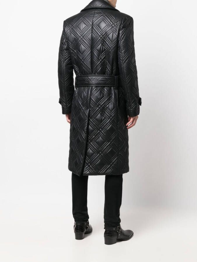 Saint Laurent Gewatteerde wikkeljas Zwart