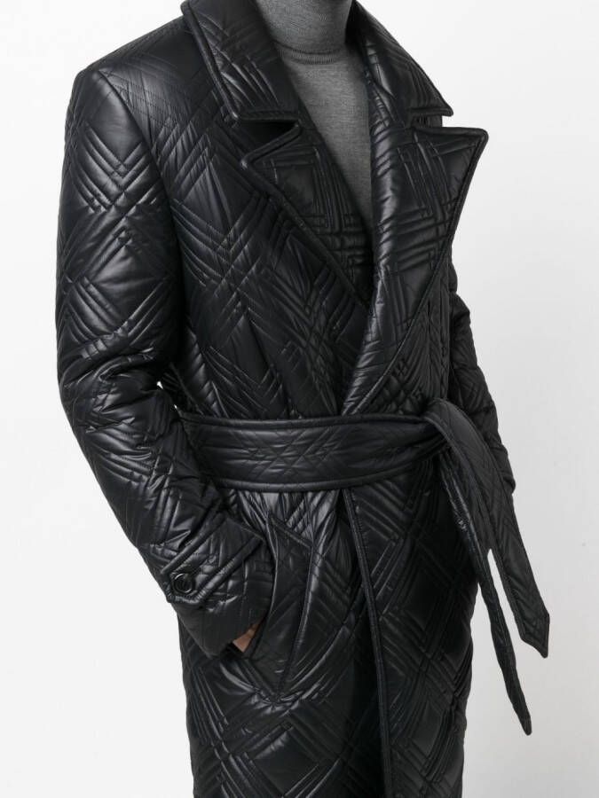 Saint Laurent Gewatteerde wikkeljas Zwart