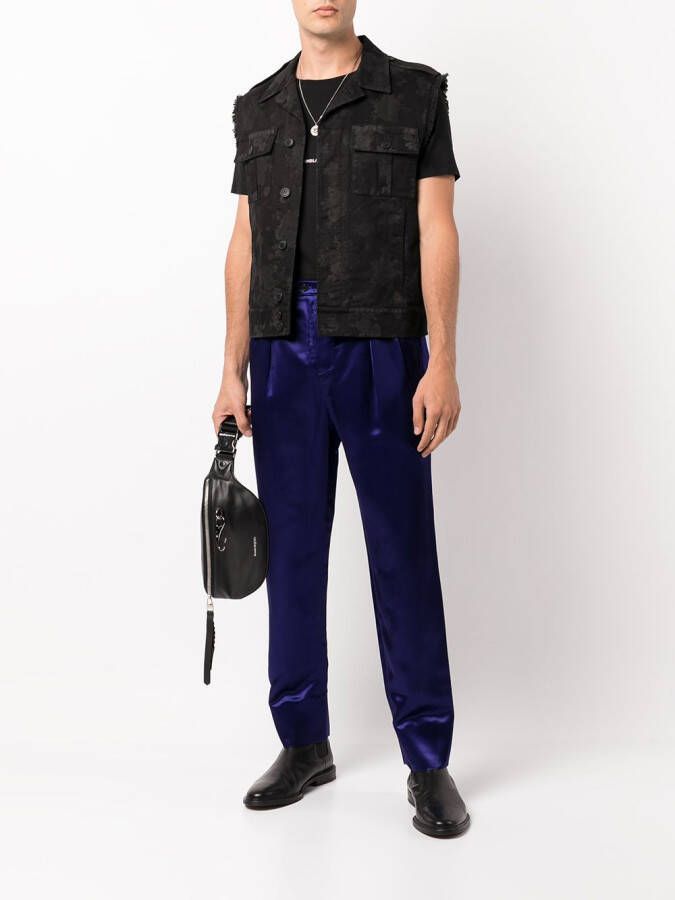 Saint Laurent Gilet met abstracte print Zwart
