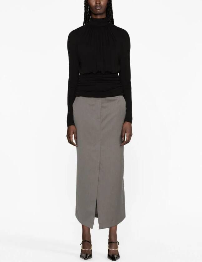 Saint Laurent Top met hoge hals Zwart