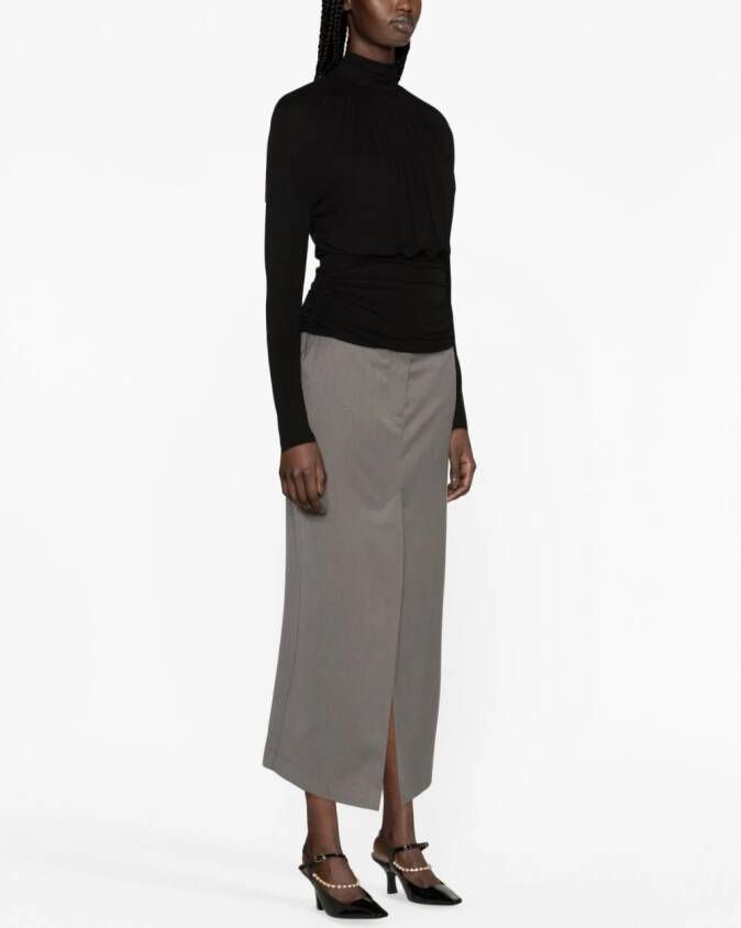 Saint Laurent Top met hoge hals Zwart
