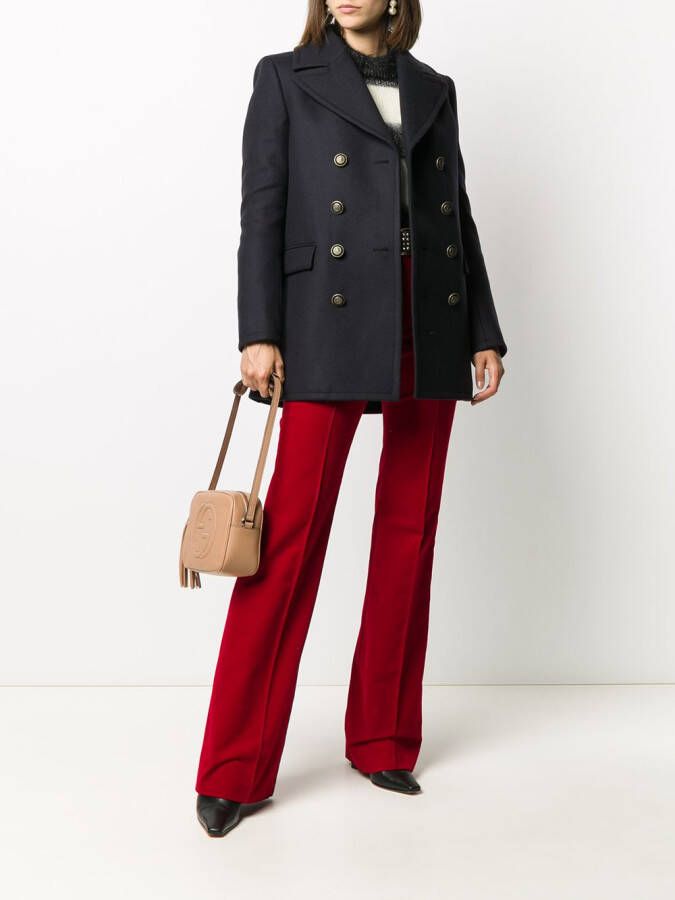Saint Laurent High waist broek Rood