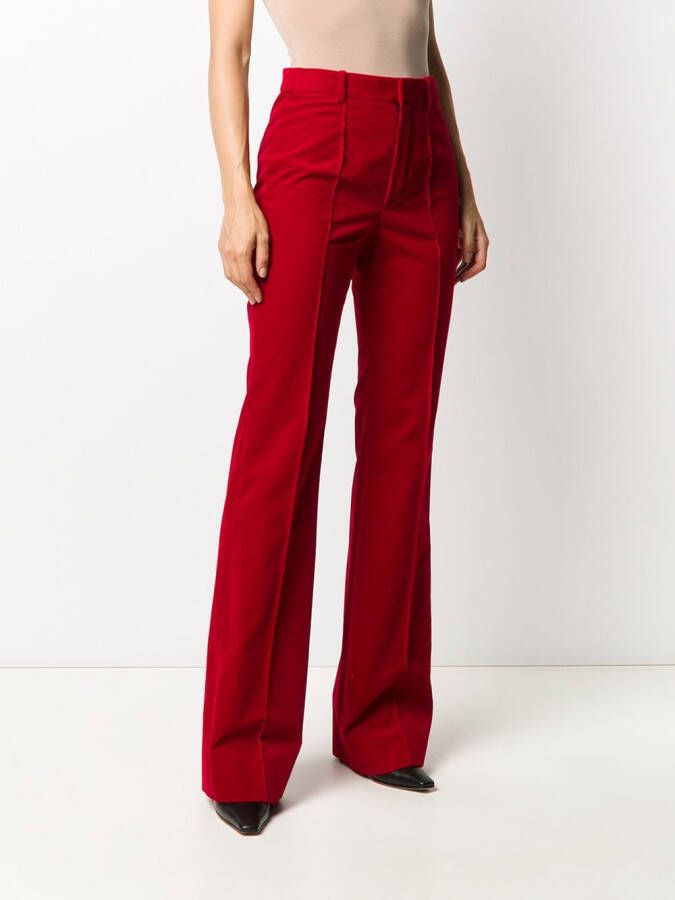 Saint Laurent High waist broek Rood