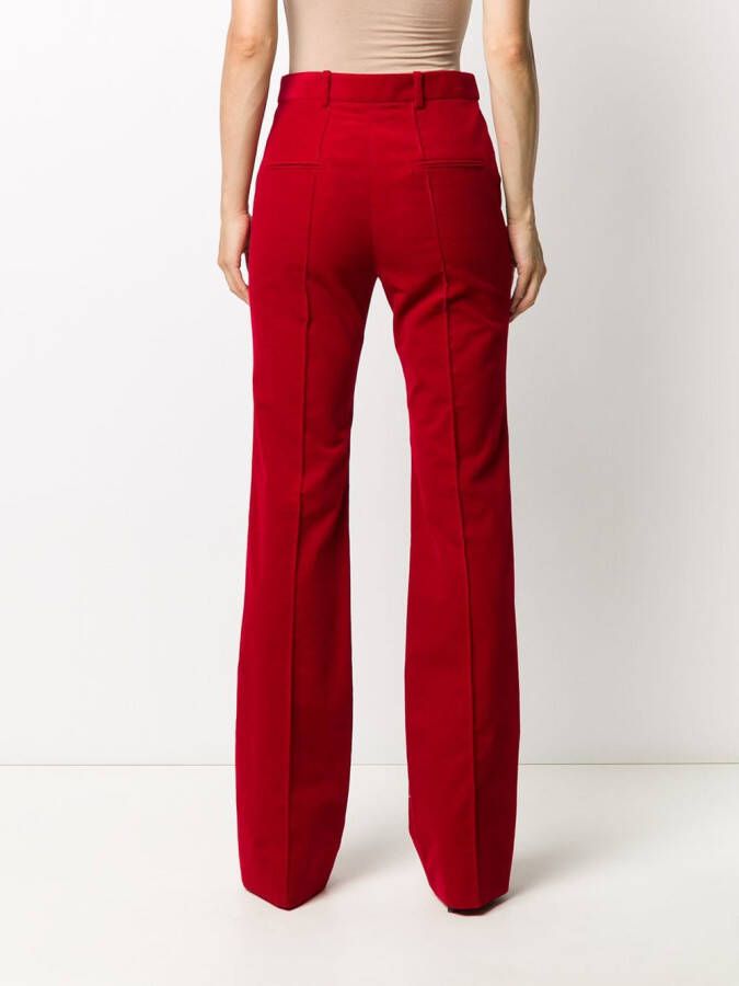 Saint Laurent High waist broek Rood