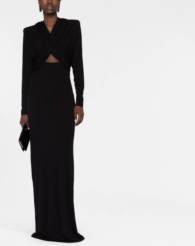 Saint Laurent Maxi-jurk met capuchon Zwart