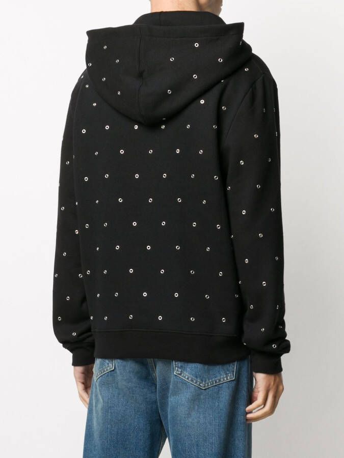 Saint Laurent Hoodie met oogdetail Zwart