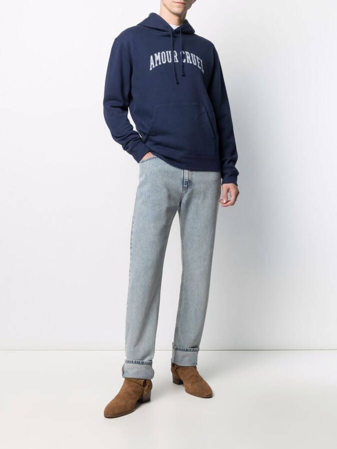 Saint Laurent Hoodie met tekst Blauw