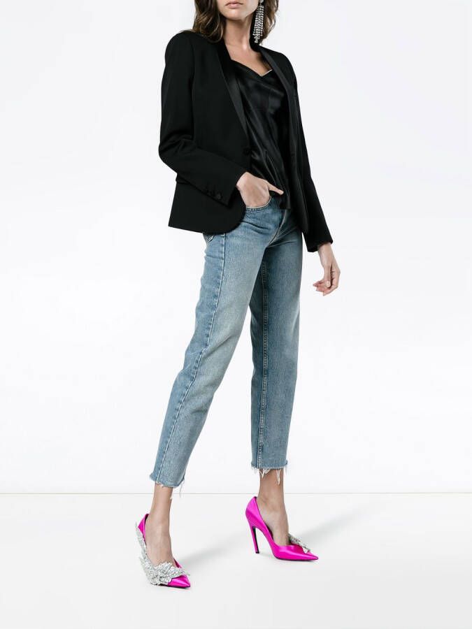 Saint Laurent Iconische Le Smoking Cropped Blazer Zwart