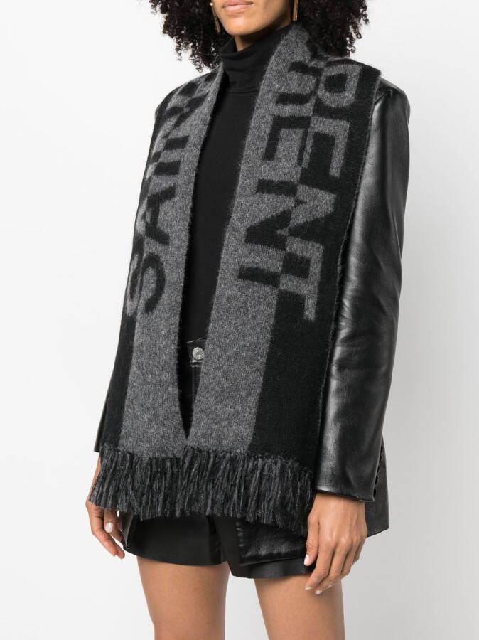 Saint Laurent Intarsia sjaal Zwart