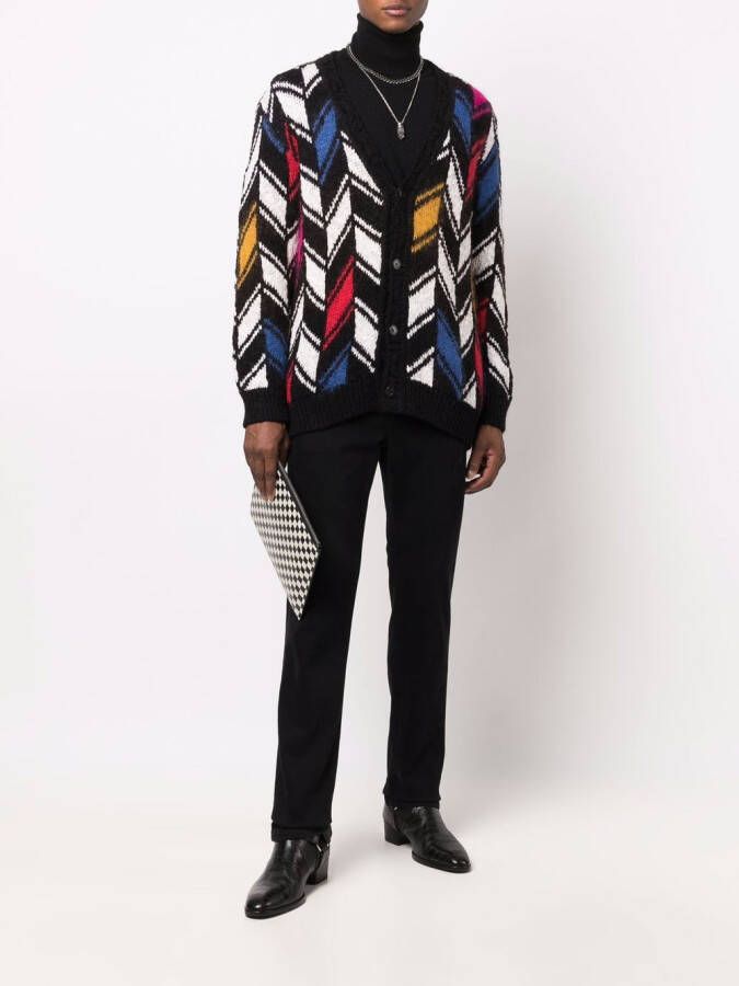 Saint Laurent Intarsia vest Zwart