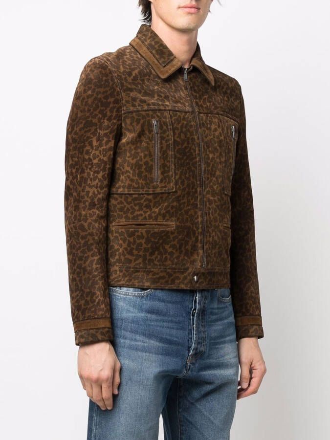 Saint Laurent Jack met luipaardprint Bruin