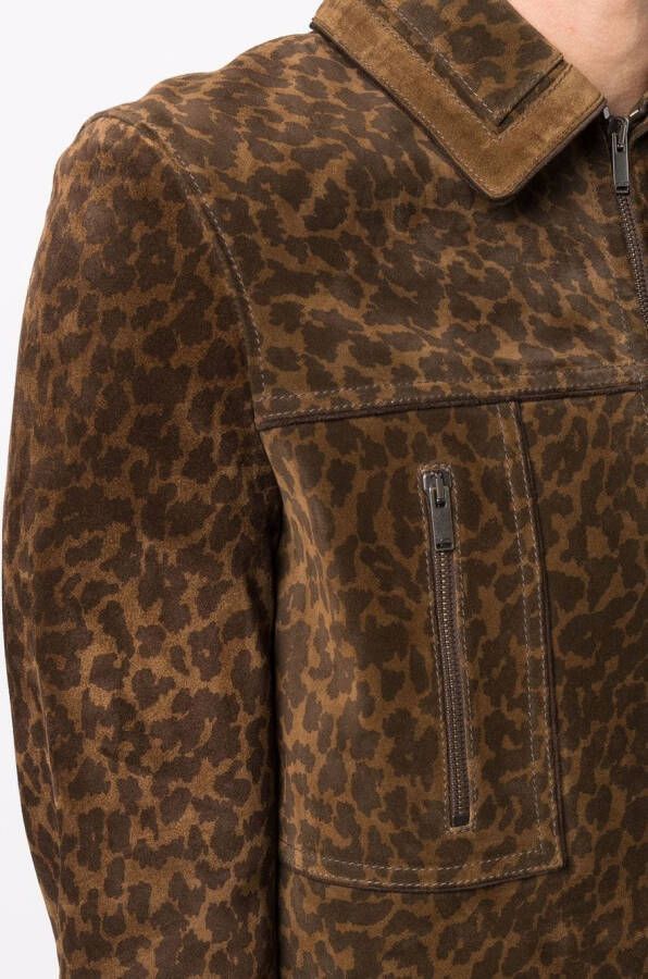 Saint Laurent Jack met luipaardprint Bruin