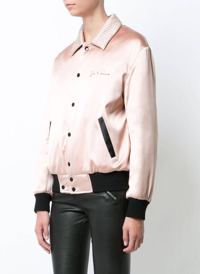 Saint Laurent Je Taime teddy jas Roze