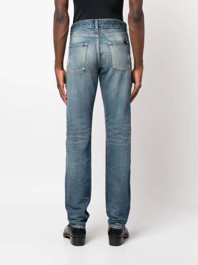 Saint Laurent Jeans met stonewashed-effect Blauw