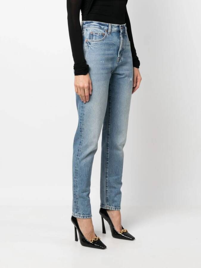 Saint Laurent Jeans met toelopende pijpen Blauw