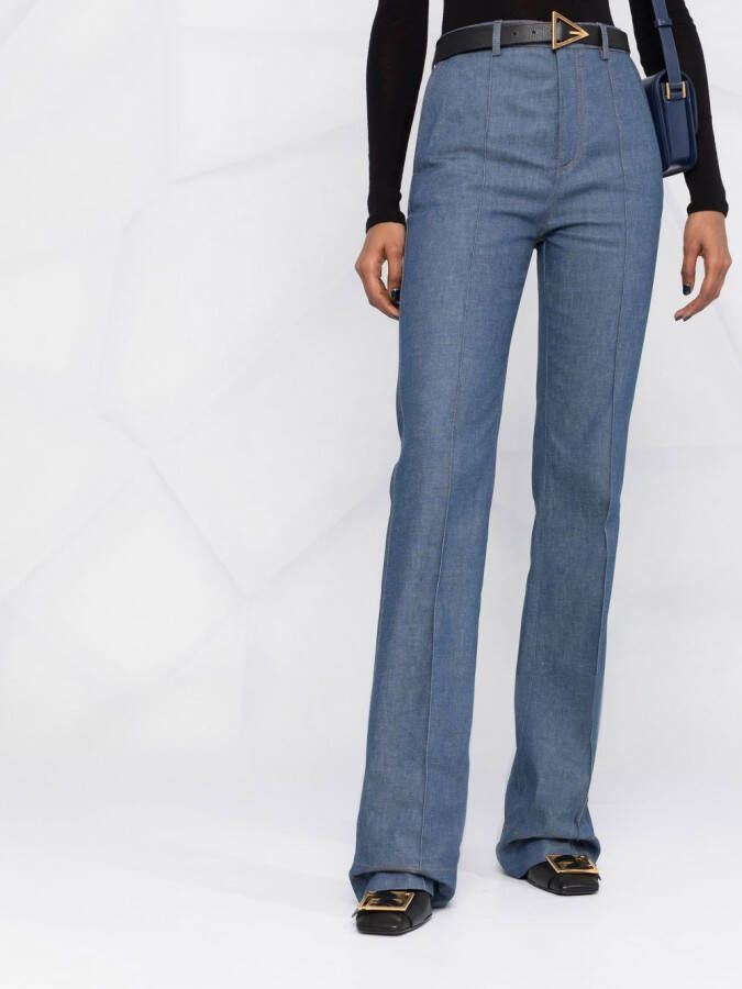 Saint Laurent Jeans met wijde pijpen Blauw