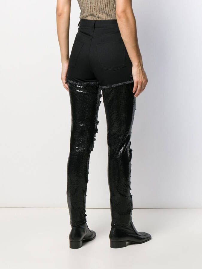 Saint Laurent Jeans verfraaid met pailletten Zwart