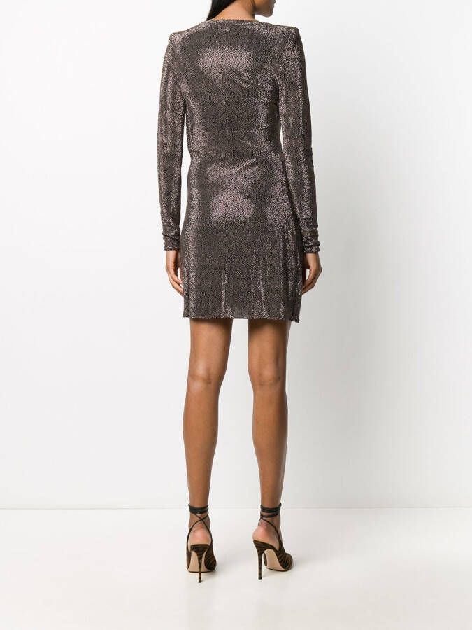 Saint Laurent Jurk met gewatteerde schouders Zwart
