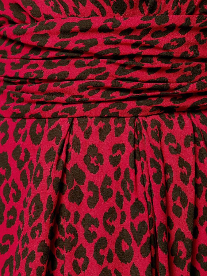 Saint Laurent Jurk met luipaardprint Rood
