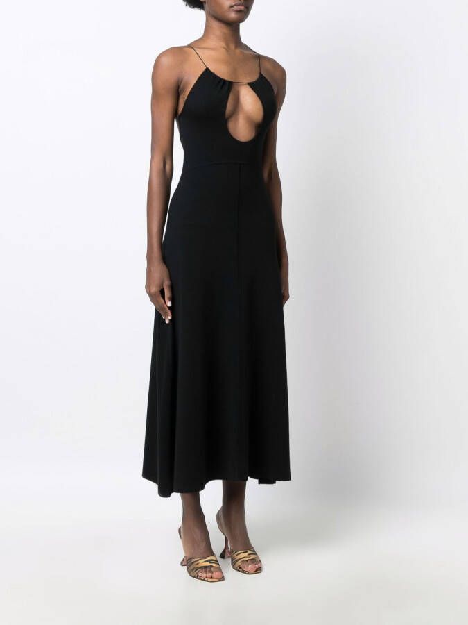 Saint Laurent Uitgesneden midi-jurk Zwart