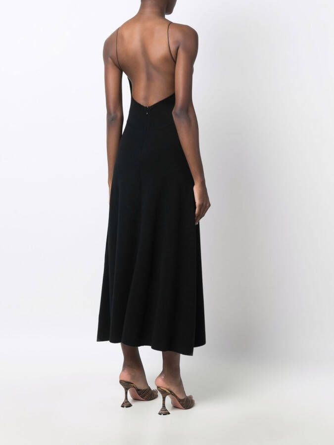 Saint Laurent Uitgesneden midi-jurk Zwart