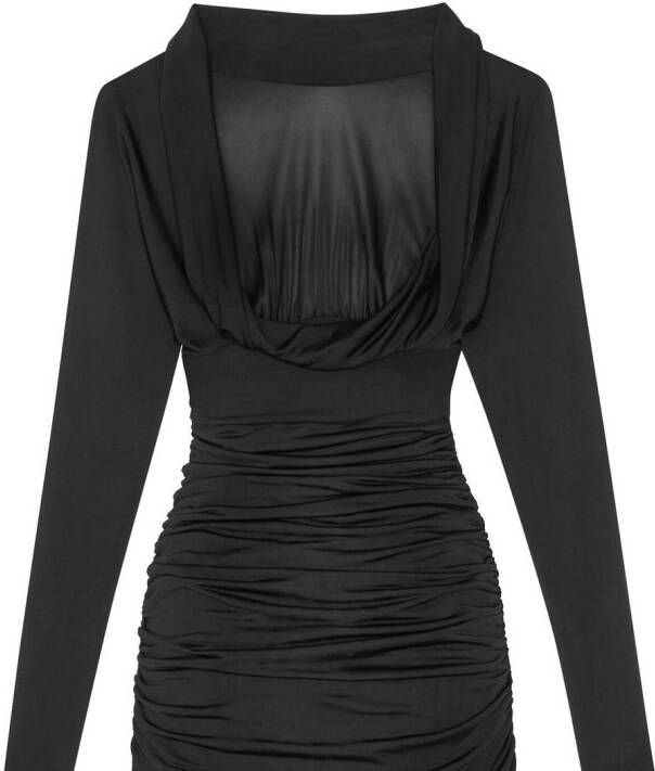 Saint Laurent Jurk met ruche afwerking Zwart