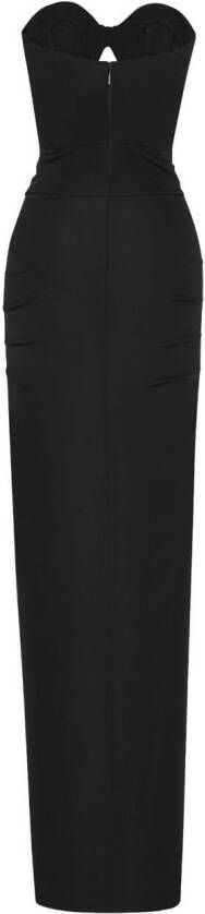 Saint Laurent Jurk met sweetheart hals Zwart
