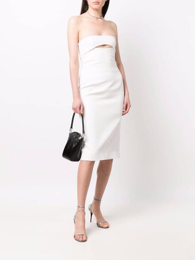 Saint Laurent Zijden midi-jurk Wit