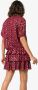 Saint Laurent jurk van zijdemix met ruche en polka dots Rood - Thumbnail 4