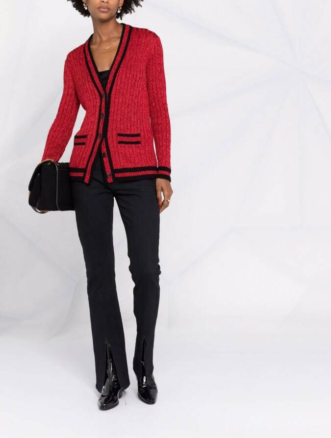 Saint Laurent Kabelgebreid vest Rood