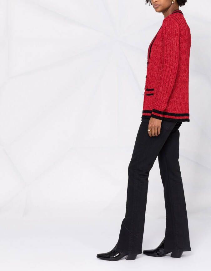Saint Laurent Kabelgebreid vest Rood