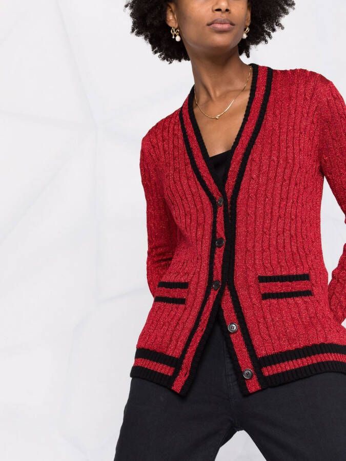 Saint Laurent Kabelgebreid vest Rood