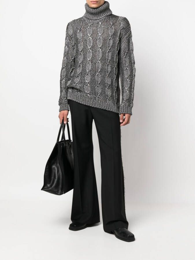 Saint Laurent Kabelgebreide coltrui Grijs