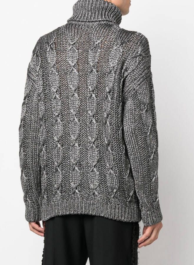 Saint Laurent Kabelgebreide coltrui Grijs