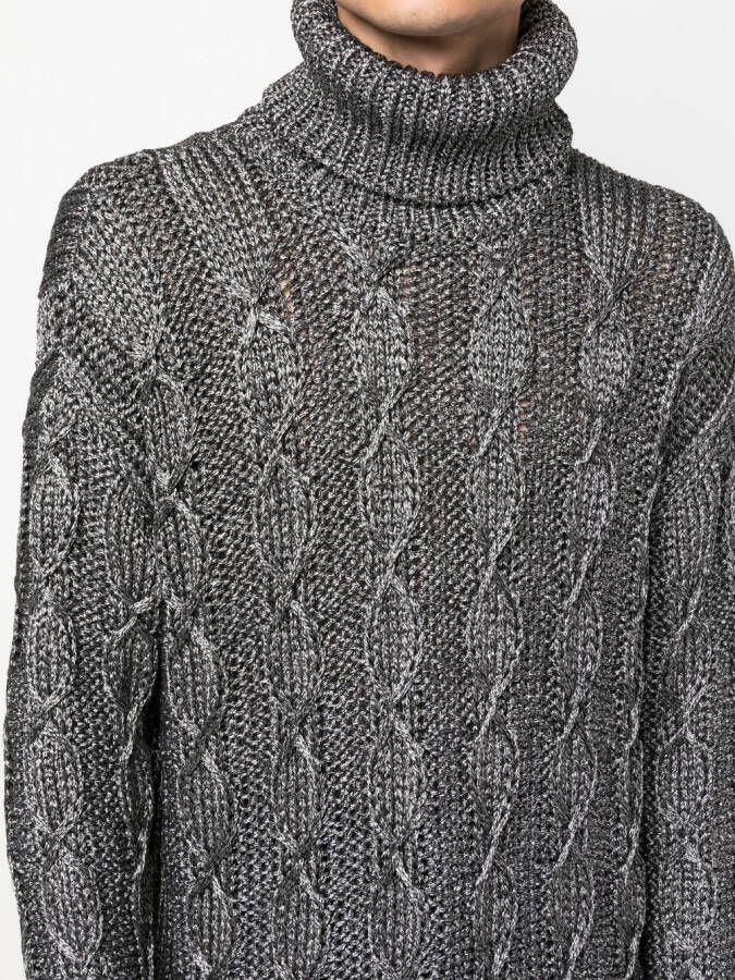 Saint Laurent Kabelgebreide coltrui Grijs