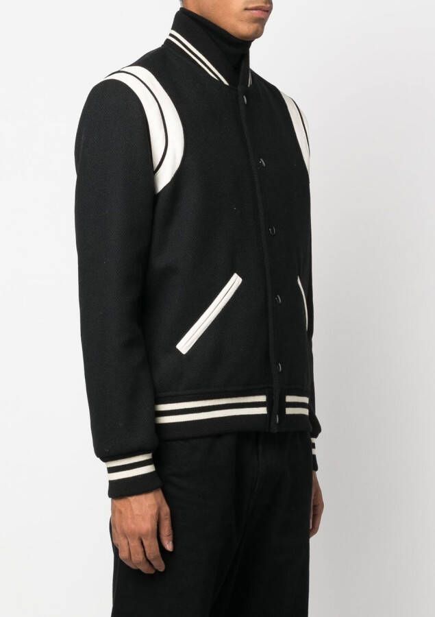 Saint Laurent Teddy bomber jacket Zwart