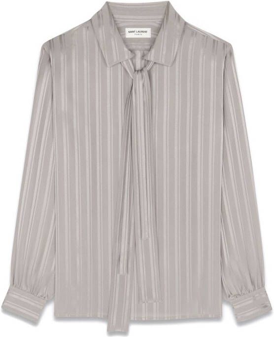 Saint Laurent Zijden blouse Grijs