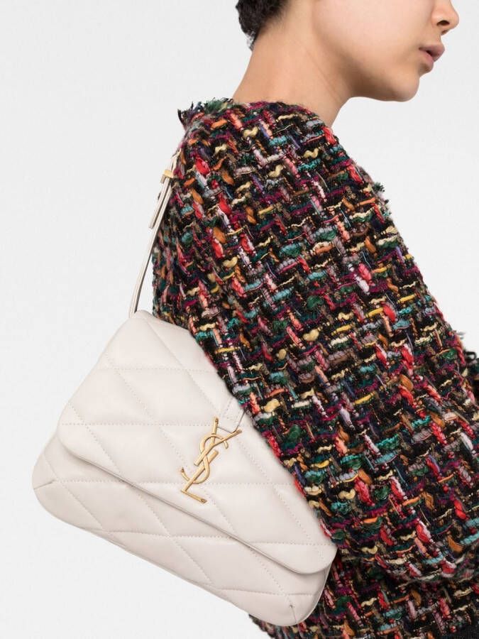 Saint Laurent Le 57 gewatteerde schoudertas Beige