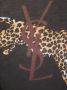 Saint Laurent leopard-print frayed scarf Zwart - Thumbnail 2